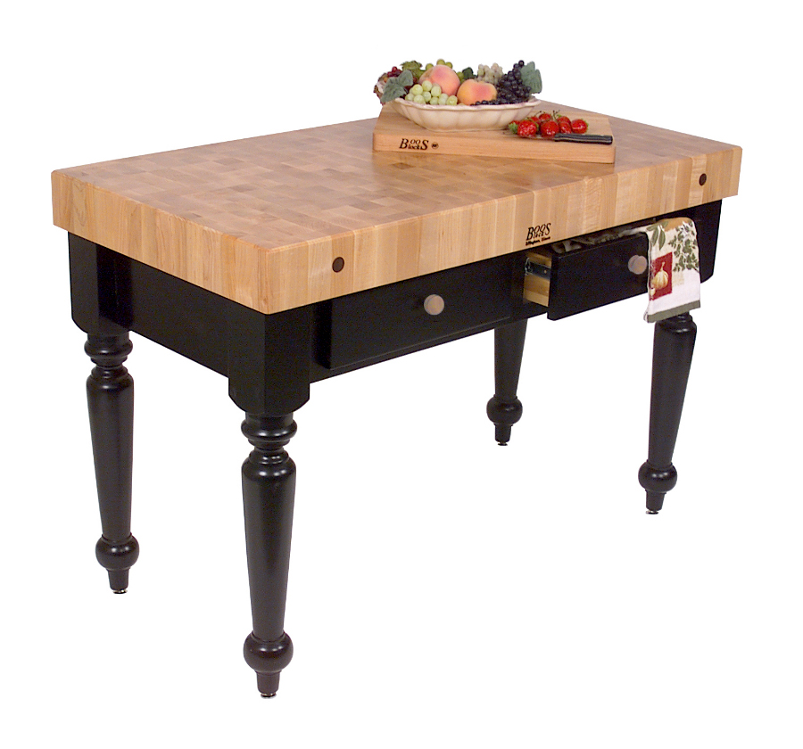 John Boos Rustica Butcher Block Kitchen Island Table